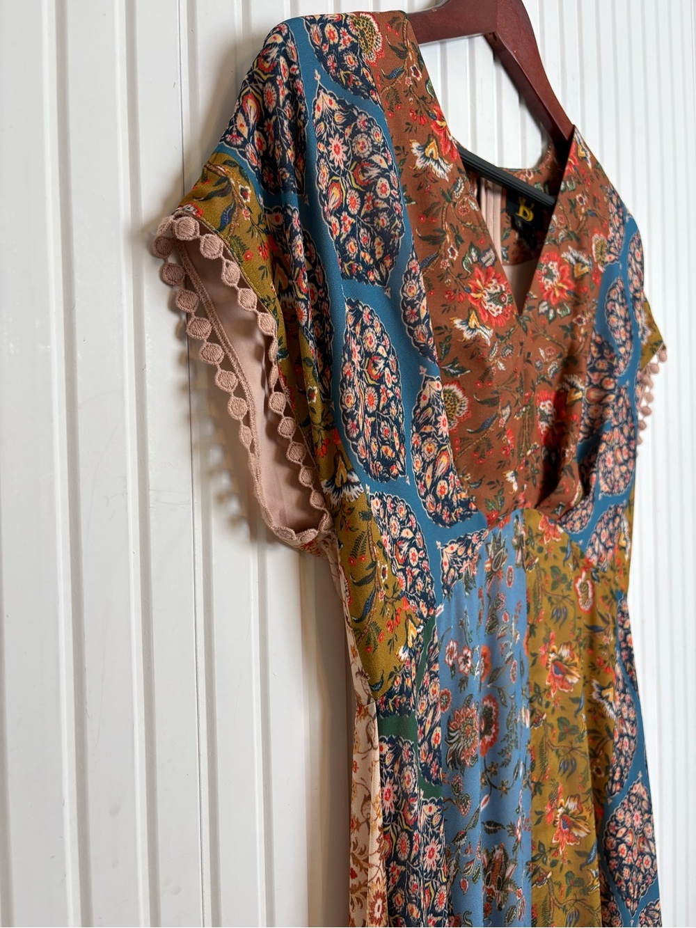 NWT Sachin Babi Patchwork Bohemian Dress 2 Floral Peasant Cottagecore Hippie - Picture 2 of 15